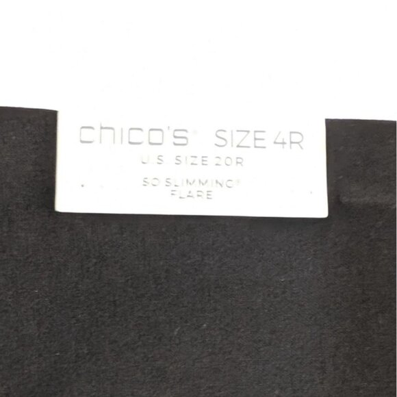 Chicos So Slimming Flare Pants Size 4R US 20R Black Stretch - Picture 5 of 5